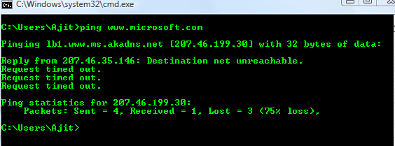 How Microsoft prevents its IP address from being Pinged. ICMP type code 8