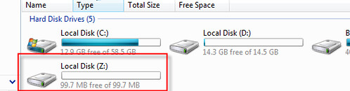 Virtual hard disk created