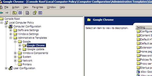 Google Chrome ADM template